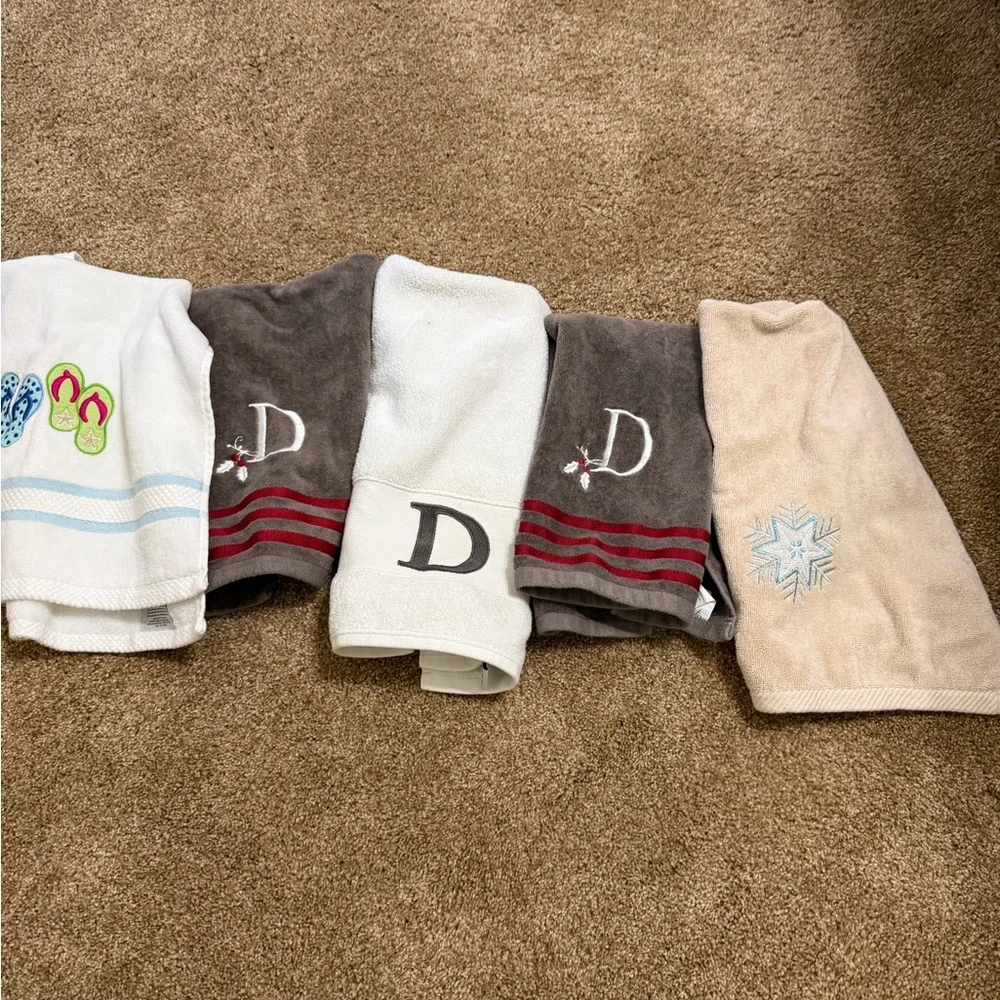 Assorted Monogrammed Towels with Embroidery